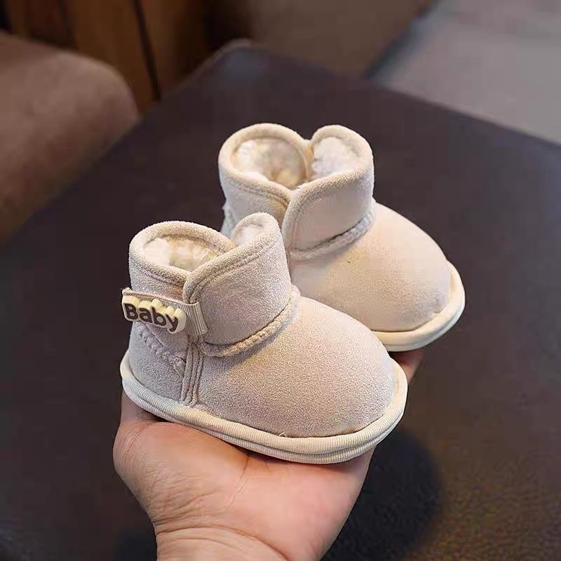 Baby 0-1 year old snow boots autumn and winter baby men and women warm thick toddler shoes fleece-lined 0-6-13 months non-slip