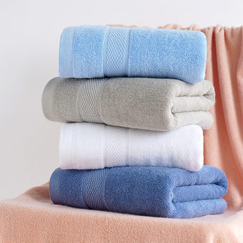 Bath towel pure cotton adult household soft absorbent combed long velvet adult men and women couple cotton plain broken wholesale