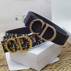 New Style Cd Embossed Buckle Genuine Leather Belt for Men, Plain Top-Layer Cowhide, Trendy Versatile Casual Business Men's Belt