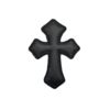 New European and American black retro cross embroidery embroidery logo sewing leather logo clothing textile fashion accessories cloth stickers
