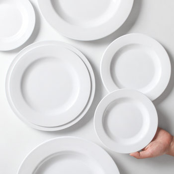 Melamine White Tableware Imitation Porcelain Plate Plastic Plate Round Dish Hotel Buffet Plate Commercial Cold Dish Round Plate