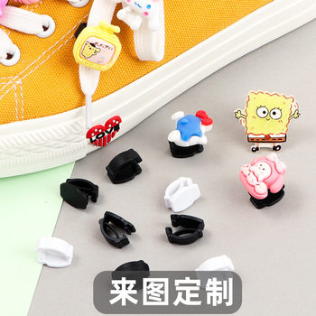 Factory wholesale cute cartoon upper decoration accessories shoe clip removable accessories pvc soft rubber shoelace buckle custom