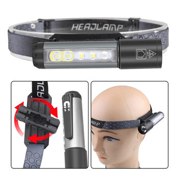 Led Multi-Light Source Pen Clip Ultra-Bright Long-Range Small Headlight with Magnet Lightweight Flashlight Dual-Purpose Retractable Head-Mounted