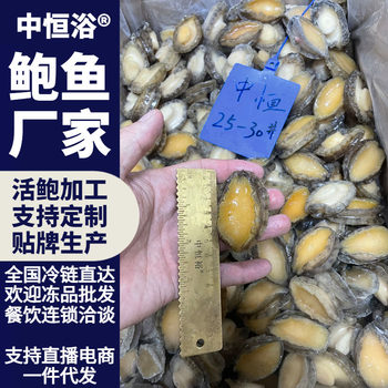 Fresh Abalone, Quick-Frozen Wholesale Abalone Meat, Live-Frozen Commercial Seafood, 25-30 Heads, Factory Direct Delivery of Fresh Abalone