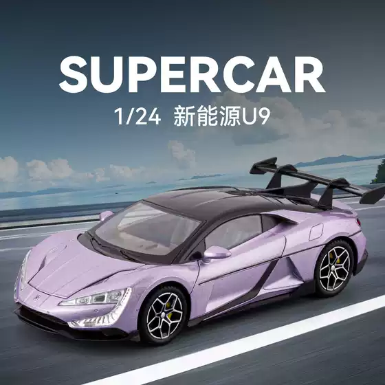 1:24 Scale Alloy Toy Car with Pull-Back Function, Sound and Light, Realistic Sports Car Model for Boys, Small Car Model Ornament, Rv