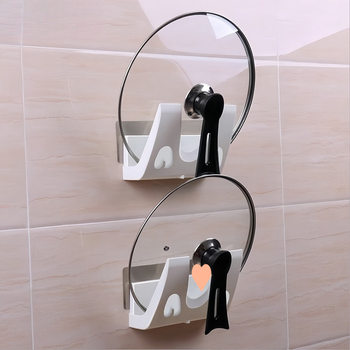 Wall-Mounted Pot Lid Holder, No-Drill Magic Tool for Storing Pot Lids, Kitchen Cutting Board Storage Rack