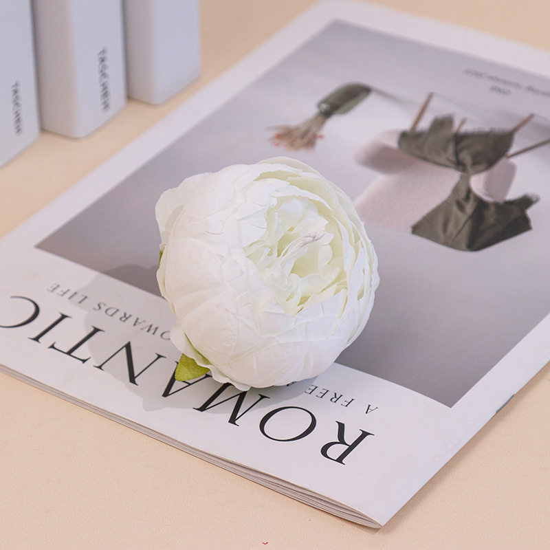 仿真花头苞心牡丹花朵礼盒装饰花墙制作跨境绢花婚庆背景软装假花