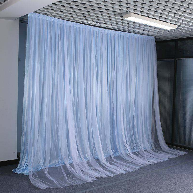 Wedding Double-Layer Background Gauze Curtain Decoration Birthday Kindergarten Scene Layout Internet Celebrity Live Broadcast Curtain