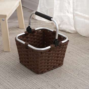 Hand-woven storage basket outing picnic basket portable vegetable and fruit picking basket with handle storage basket in stock supply