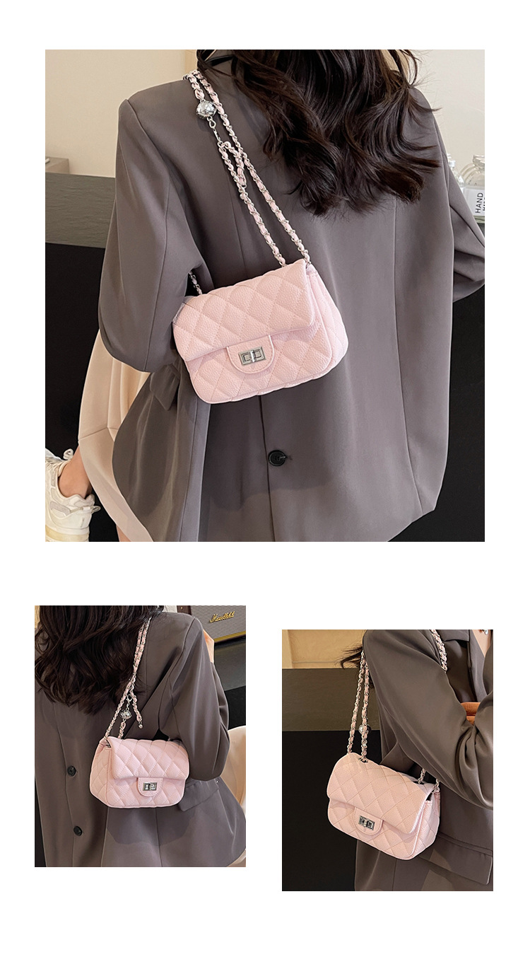 Korean Style New Fashion Chanel Style Diamond Embroidery Line Small Square Bag Women's Underarm Bag High-grade Chain Crossbody Bag 20 O1CN01yQZ2wG1HDBIaAmFQ6 !!2214631120723 0 cib