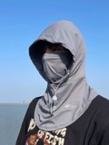 Солнцезащитная маска мужская полная защита лица, нагрудник, летняя защита шеи из ледяного шелка, головной убор для вождения и езды на велосипеде, маска для лица, чехол для шеи