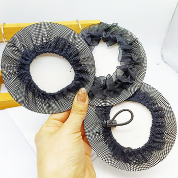 Dance Grade Examination Fine Net Pocket Professional Flower Hair Net Children's Ballet Lace Stewardess Reel Hair Springy Net Hair Accessories