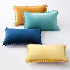 ins style home fabric model room sofa pillow case wholesale wool ball velvet sofa cushion rectangular