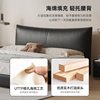 Ji and Shannai Bed Italian Minimalist Leather Bed Storage Drawer High Box Bed Double Master Bedroom Small Apartment Vintage Bed