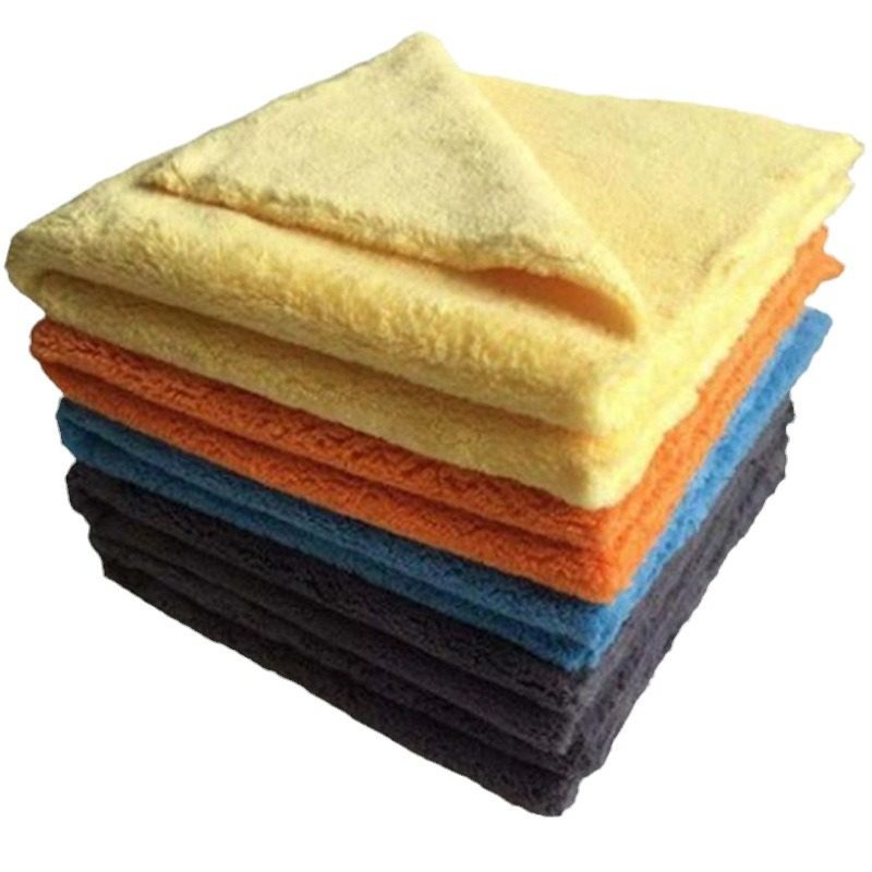 Coral Fleece Car Wash Towel, Cut-Edge Square Towel, Cross-Border Trade, Thickened, Absorbent Cleaning Cloth, Car Wiping Towel, Practical Cleaning Cloth