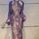 Super Immortal Cheongsam Purple Princess dress Original Homemade Spring New Chinese Style National Style Water Drop Collar Bronzing Flowers