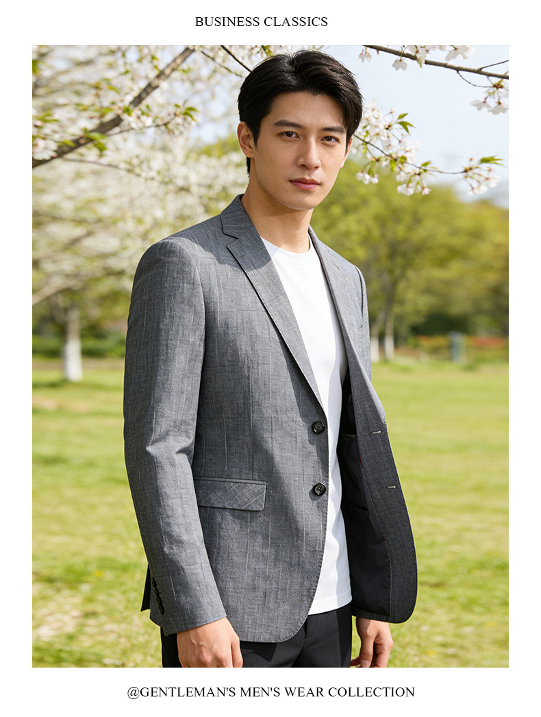 Áo vest nam mỏng mùa xuân thu phối modal cotton dáng ôm — Xám trung tính