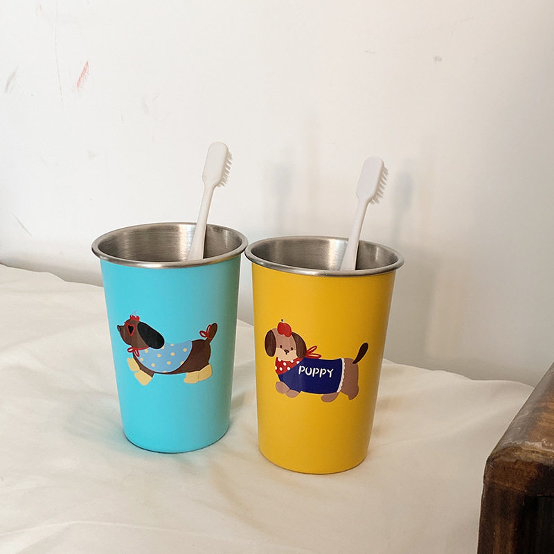 Creative dog cold drink beer mug high color value outdoor camping anti-fall stainless steel cup Coca-Cola aluminum cup explosion