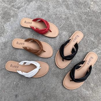 Foreign Trade Flip-Flops Women's Summer Wear New Fashionable Soft Bottom Non-Slip Lightweight Simple Flat Slippers Casual Sandals