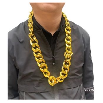 Hip-Hop Ccb Exaggerated Necklace, Large Gold Chain, Plastic Imitation Gold, Performance Festival Props, Heavy Chain, Internet Celebrity Style