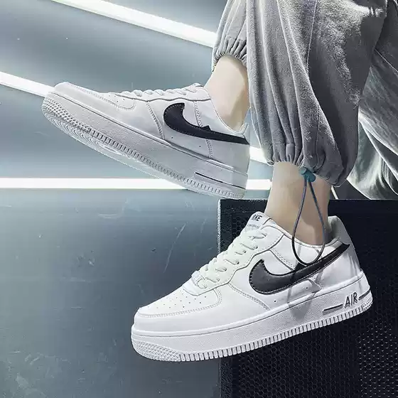 2024 Putian Men's Shoes Air Force One White Shoes Dunk Sneakers Aj Low-Top Student Versatile Sports Black and White Bear