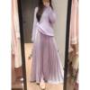 Gentle Slim-fit Slimming Purple High-end All-match Pleated Skirt Gentle Sweet Taro Purple Sweater Two-piece Set for Women