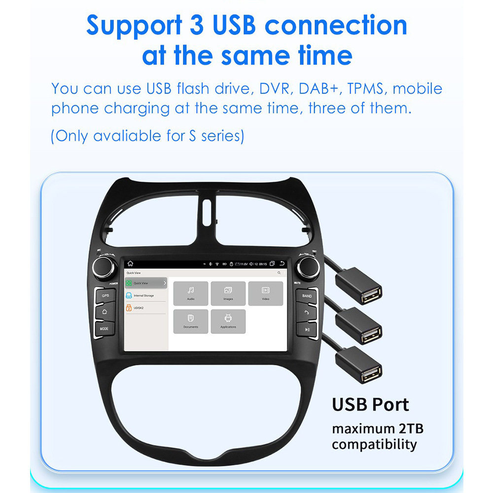 Cross-border products are suitable for Peugeot 206 Android large screen car MP5 reversing Image Navigator GPS all-in-one machine