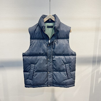 2025 Men's Fashion Trend down Vest Digital Print Stand Collar Thickened down Jacket