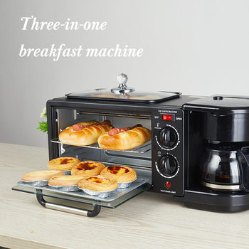 Three-in-one multifunctional household 110V220V breakfast machine toaster mini oven cross-border gift wholesale