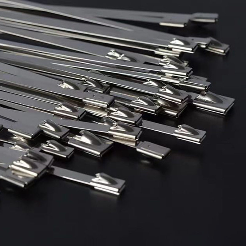 304 Stainless Steel Cable Tie 4.6*300 Self-Locking Metal Marine Cable Tie Outdoor High Temperature Resistant Cable Tie Steel Belt