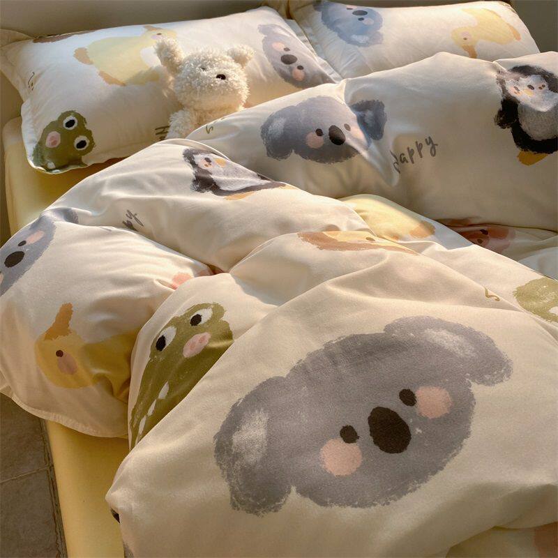 Ins American Retro Black Butterfly Quilt Cover Home-Feel Bedding Four-Piece Set Bed Bed Sheets Dormitory Three-Piece Set