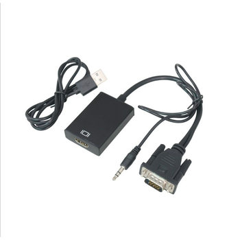 vga to hdmi cable converter VGA male to HDMI female computer connection TV with audio cable connector