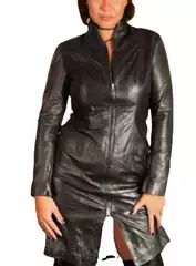 2021 Autumn New Pu Leather Cross-Border Sexy Long Waist Dress Leather Skirt Zipper Leather Jacket