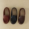 Korean Style Cowhide Girls Retro Loafers 2025 New Style Princess Style Kidsren's Leather Shoes Baby Soft Sole Shoes