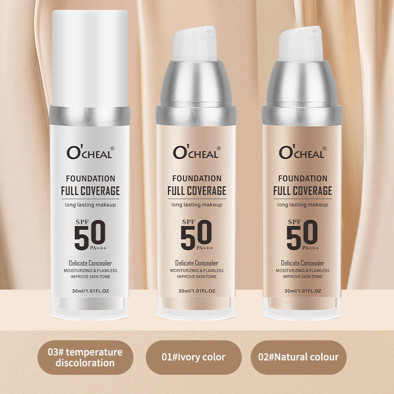 OCHEAL Cross-border Temperature Change Foundation Moisturizing Concealer Long-lasting and Difficult to Take Off Makeup Brightening and Color Changing Concealer