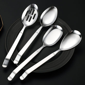 Stainless Steel Lengthen Thickened Hotel Restaurant Buffet Spoon Service Split Common Spoon Soup Colander Laser LOGO