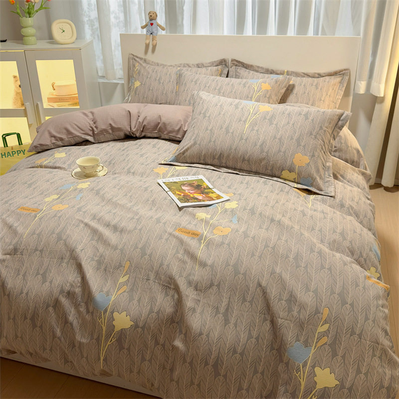 2024 new four-piece cotton cotton sanding thickened bed sheet quilt cover Nantong bedding autumn and winter