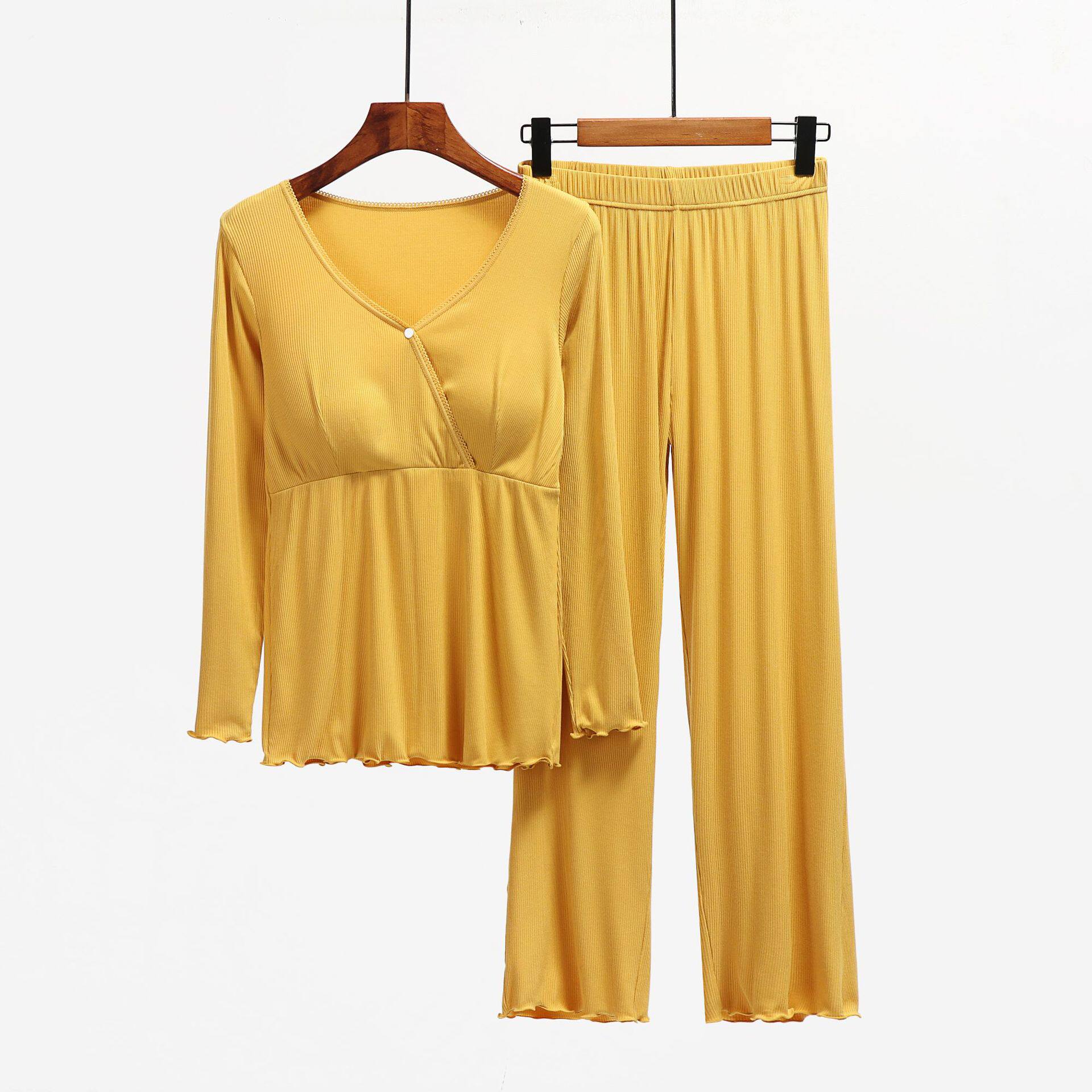 Wholesale Pregnant Women Postpartum Breastfeeding Long Sleeve Trousers Set Breastfeeding Clothes Thin Monthly Breastfeeding Clothes