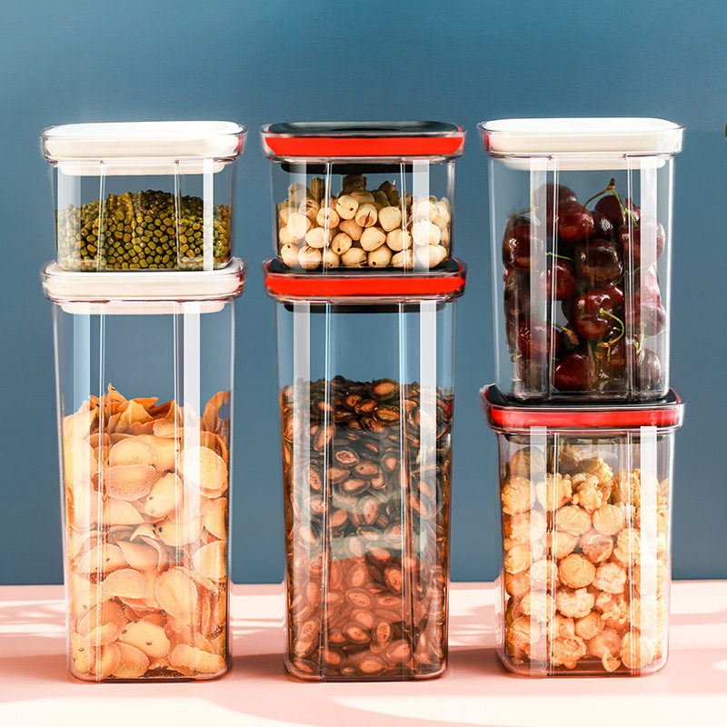 Kitchen Supplies Pe Thickeneded Food Sealed Jar Storage Box Transparent Plastic Food Snack Storage Jar Wholesale