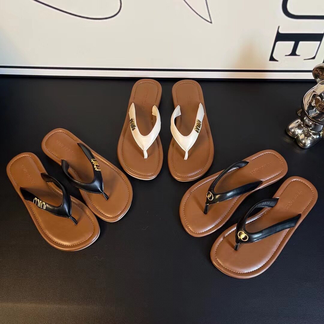 Cross-border export to Southeast Asia wear-resistant flip-flops non-slip 2025 new fairy wind beach flat-bottomed flip-flops