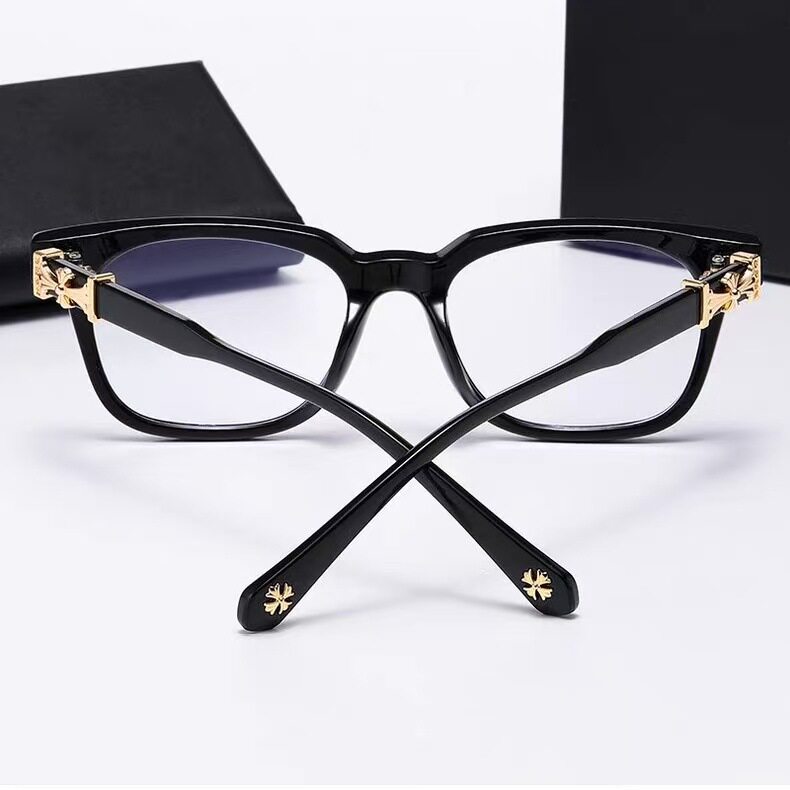 European and American New Style Crow Heart Glasses Frame for Men and Women, Anti-Blue Light Flat Glasses, Fashionable Optical Plain Slimming Look Glasses 2273