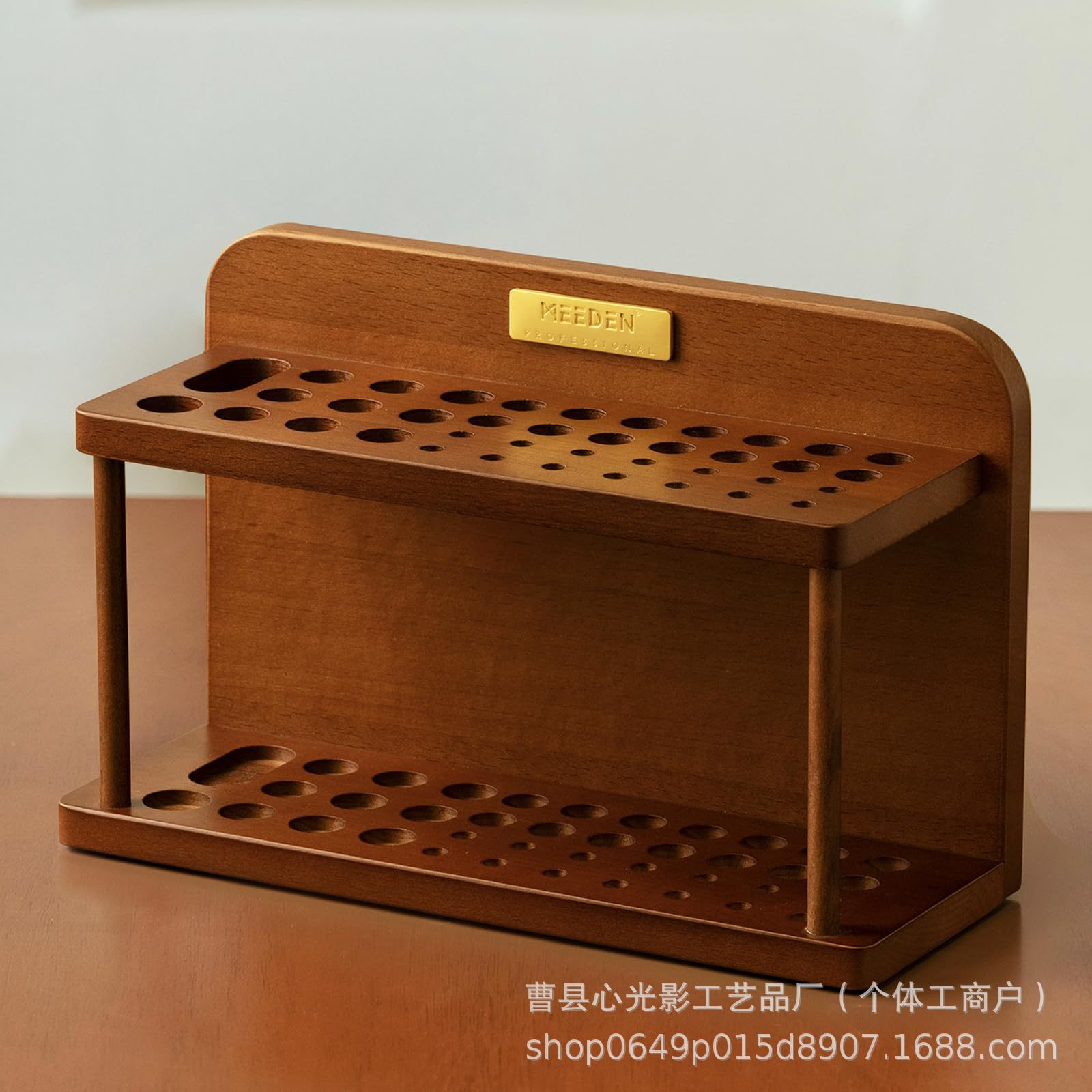 Wooden Desktop Large Storage Brush Brush Shelf Storage Rack Art Supplies Storage Rack Makeup Brush Storage Rack
