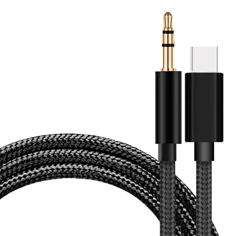 Type-c to 3.5mm audio braided cable for Android mobile phone car audio car audio cable
