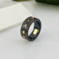 Black ceramic gemstone ring