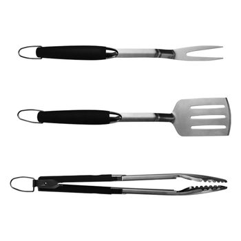Custom BBQ Stainless Steel Baking Tool Baking Tool Three-Piece Set BBQ Set BBQ Clip Fork Shovel Outdoor BBQ Tool