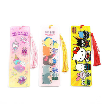Cross-Border New Cat Acrylic Material Flat Tassel Bookmark Cartoon Cute Children Girls Student Gifts