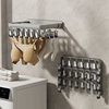 Folding Clothes Drying Rack Multi-Clip Wall-Mounted Sock Drying Artifact Home Balcony Windproof Intimates Baby Sock Rack
