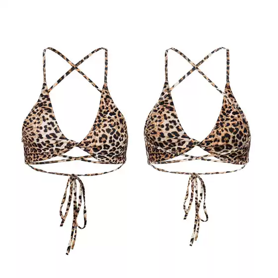 UNBDNS Sexy Leopard Print Bodycon Backless Crisscross Strappy Tube Cami Top for Women Summer Bikini