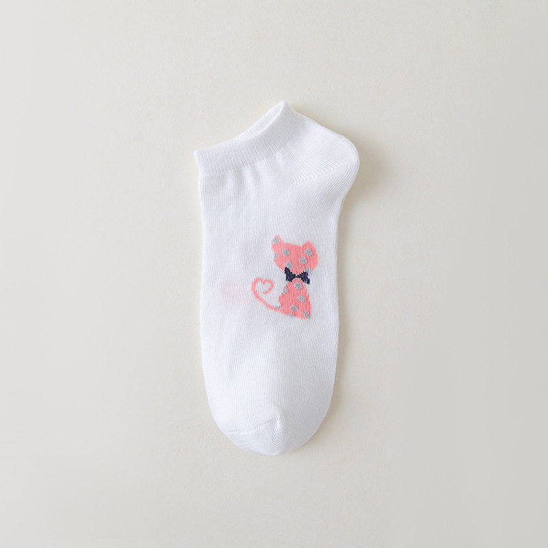 袜子女卡通短袜可爱动物运动女袜春季潮流船袜不掉跟隐形女士棉袜