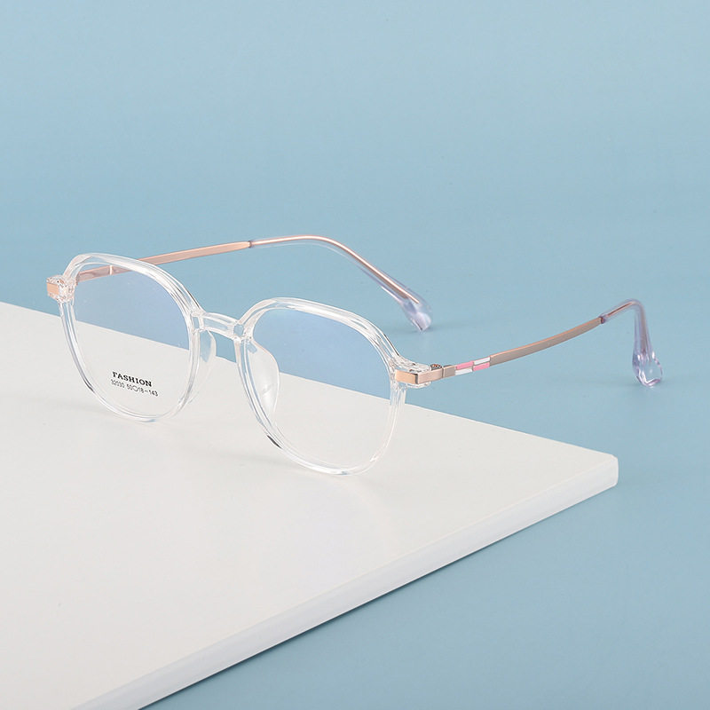 Customized Retro Glasses Frame Tr Glasses Frame Trendy Large Frame Irregular Polygonal Myopia Tr Metal Frame